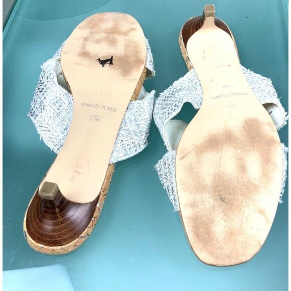 Donald Pliner womens backless peep toe shoes size 11 kitten heel - Picture 4 of 5